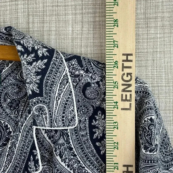 Lauren Ralph Lauren Pajama Top button down Womens M Blue 3028 - Picture 3 of 6